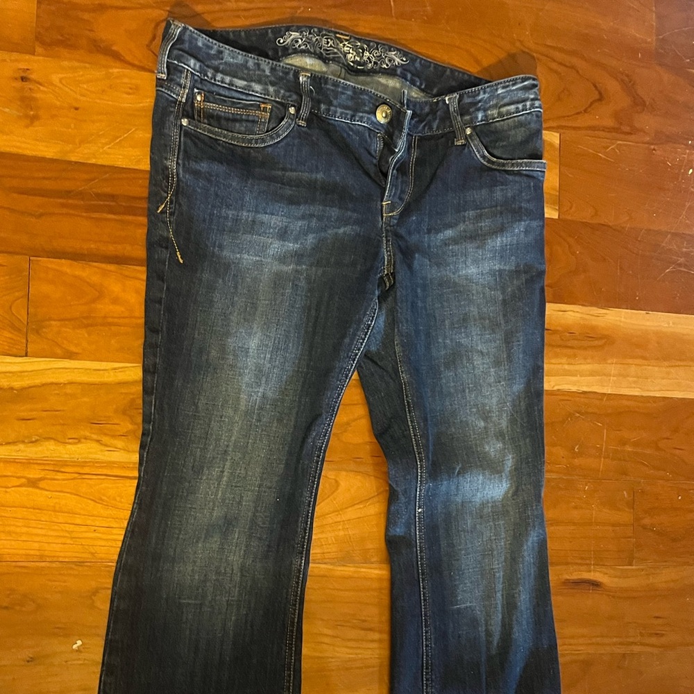 Express Blue Flare Wide Leg Jeans